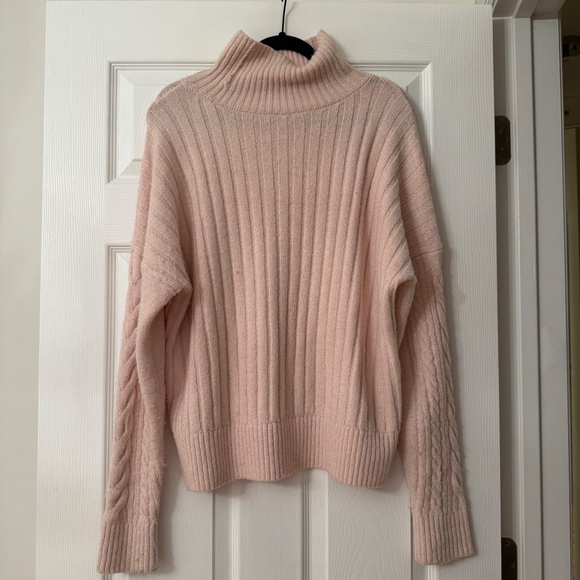 Abercrombie Kids Light Pink Cable Knit Turtleneck Sweater - Picture 3 of 5